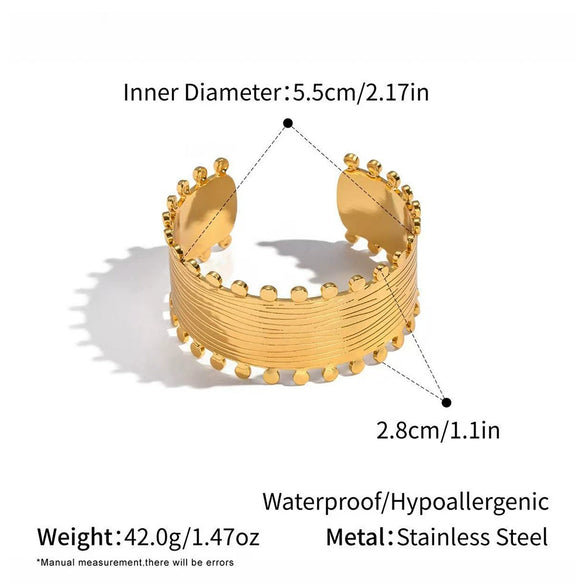 Wholesale Stainless Steel Geometric Open Bracelet With Hydraulic Pressure Design Retro Personality Light Luxury Jewelry