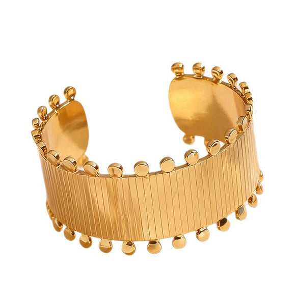 Wholesale Stainless Steel Geometric Open Bracelet With Hydraulic Pressure Design Retro Personality Light Luxury Jewelry