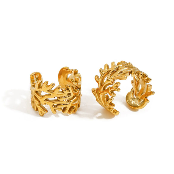 Wholesale Stainless Steel Geometric Open Ear Clip Electroplated Earrings