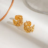 Wholesale Stainless Steel Geometric Open Ear Clip Electroplated Earrings