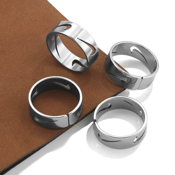 Wholesale Stainless Steel Geometric Open Hook Ring Jewelry With Electroplating Treatment Simple Style Unisex