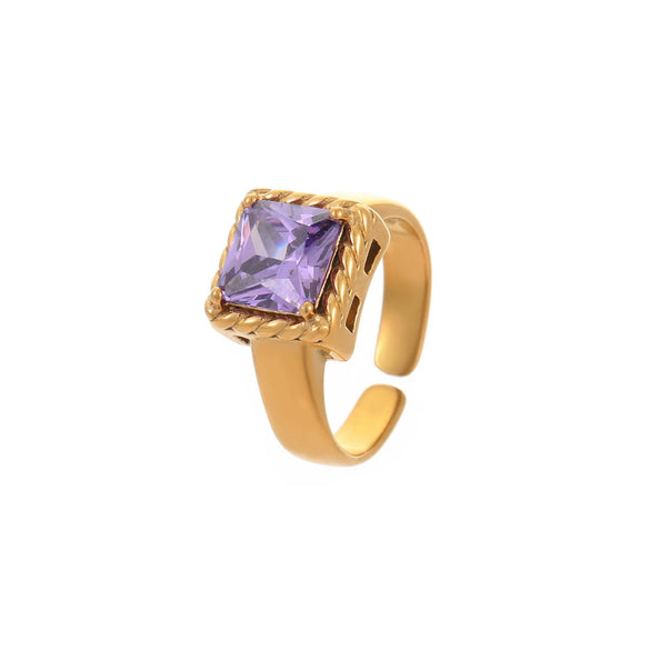 Wholesale Stainless Steel Geometric Open Ring Electroplated Jewelry In Light Luxury Style For Women
