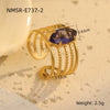 Wholesale Stainless Steel Geometric Open Ring Electroplated Jewelry In Light Luxury Style For Women