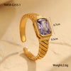 Wholesale Stainless Steel Geometric Open Ring Electroplated Jewelry In Light Luxury Style For Women