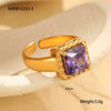 Wholesale Stainless Steel Geometric Open Ring Electroplated Jewelry In Light Luxury Style For Women