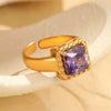 Wholesale Stainless Steel Geometric Open Ring Electroplated Jewelry In Light Luxury Style For Women