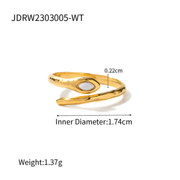 Wholesale Stainless Steel Geometric Open Ring Electroplated Light Luxury High End Accessory
