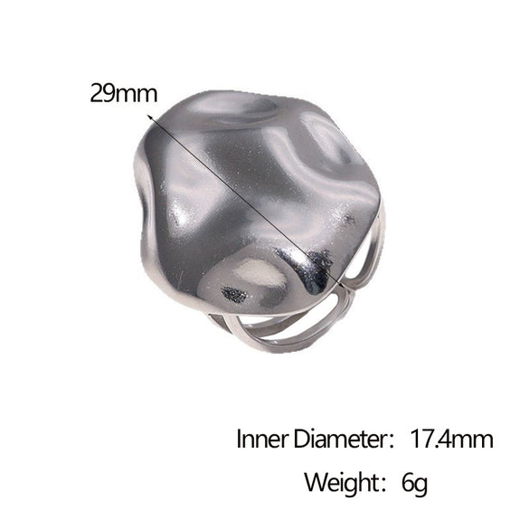 Wholesale Stainless Steel Geometric Open Ring For Women 18K Gold Plated Simple Style