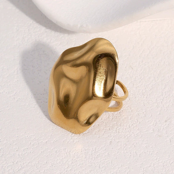 Wholesale Stainless Steel Geometric Open Ring For Women 18K Gold Plated Simple Style
