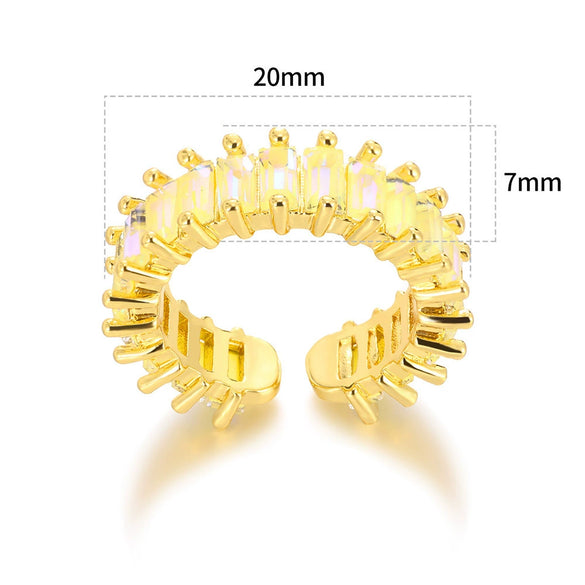 Wholesale Stainless Steel Geometric Open Ring Jewelry Electroplated Light Luxury Niche Unisex