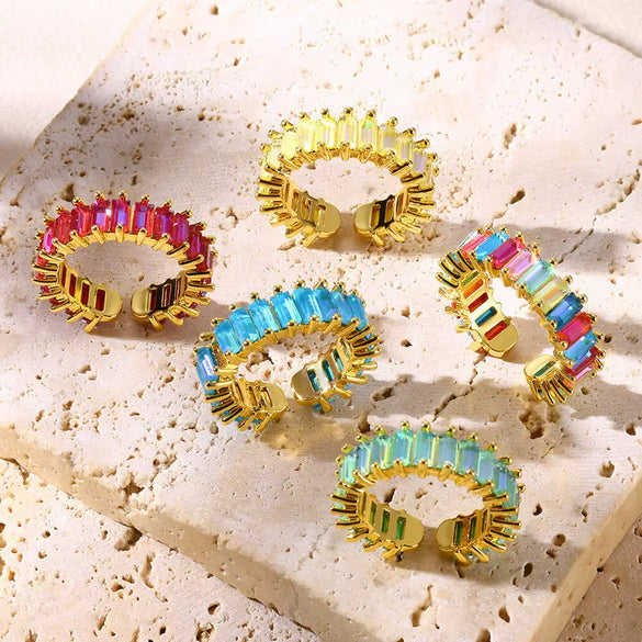 Wholesale Stainless Steel Geometric Open Ring Jewelry Electroplated Light Luxury Niche Unisex