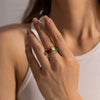 Wholesale Stainless Steel Geometric Open Ring With Electroplating Light Luxury Morandi Color Women's Jewelry