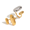 Wholesale Stainless Steel Geometric Open Ring With Gold And Silver Color Matching Electroplating In Modern Minimalist Style