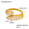 Wholesale 316L Stainless Steel Geometric Open Ring With Zircon Electroplated For Women