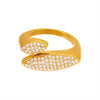 Wholesale 316L Stainless Steel Geometric Open Ring With Zircon Electroplated For Women