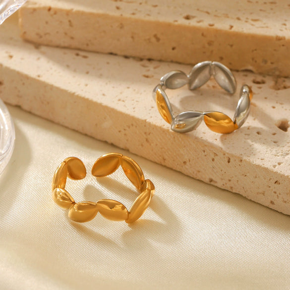 Wholesale Stainless Steel Geometric Open Ring Women's Jewelry With Electroplating