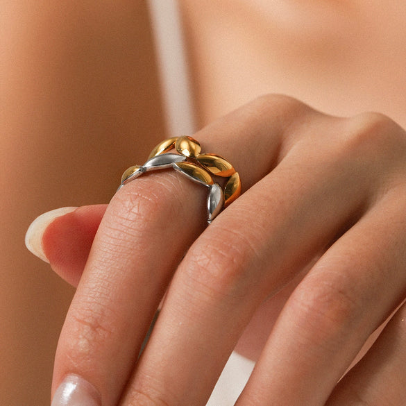 Wholesale Stainless Steel Geometric Open Ring Women's Jewelry With Electroplating