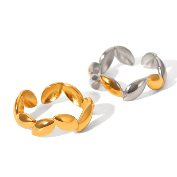 Wholesale Stainless Steel Geometric Open Ring Women's Jewelry With Electroplating