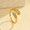Wholesale Stainless Steel Geometric Open Rings With Electroplating Light Luxury Minimalist Style