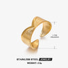 Wholesale Stainless Steel Geometric Open Vshaped Electroplated Ladies Hip Hop Ring