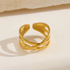 Wholesale Stainless Steel Geometric Opening Adjustable Ring For Ladies With 18K Gold Plated Electroplating