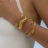 Wholesale Stainless Steel Geometric Opening Bracelet With Electroplating Treatment