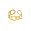 Wholesale Stainless Steel Geometric Opening Ring For Unisex With 18K Gold Plated Electroplating