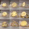 Wholesale Stainless Steel Geometric Opening Ring For Unisex With 18K Gold Plated Electroplating