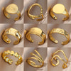 Wholesale Stainless Steel Geometric Opening Ring For Unisex With 18K Gold Plated Electroplating