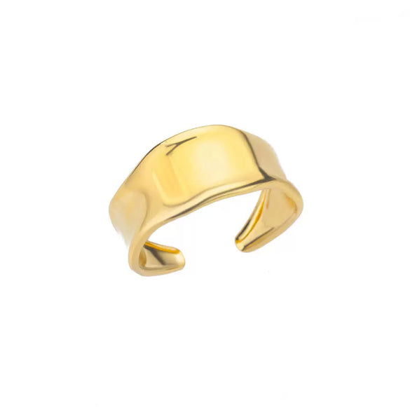 Wholesale Stainless Steel Geometric Opening Ring For Unisex With 18K Gold Plated Electroplating