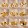 Wholesale Stainless Steel Geometric Opening Ring For Unisex With 18K Gold Plated Electroplating