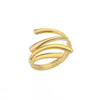 Wholesale Stainless Steel Geometric Opening Ring For Unisex With 18K Gold Plated Electroplating