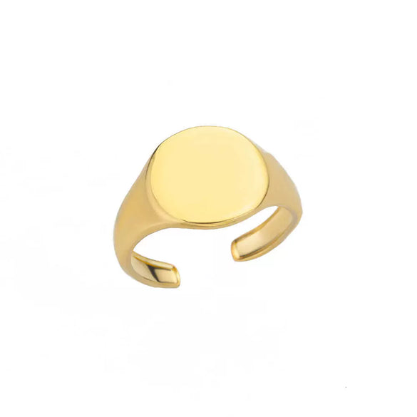 Wholesale Stainless Steel Geometric Opening Ring For Unisex With 18K Gold Plated Electroplating