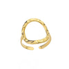 Wholesale Stainless Steel Geometric Opening Ring For Unisex With 18K Gold Plated Electroplating