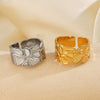 Wholesale Stainless Steel Geometric Opening Ring For Women Hip Hop Exaggerated Design With Electroplating