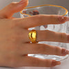 Wholesale Stainless Steel Geometric Opening Ring For Women Retro Hip Hop Vacuum Plated