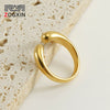Wholesale 316L Stainless Steel Geometric Opening Ring Jewelry For Women With Electroplating Process