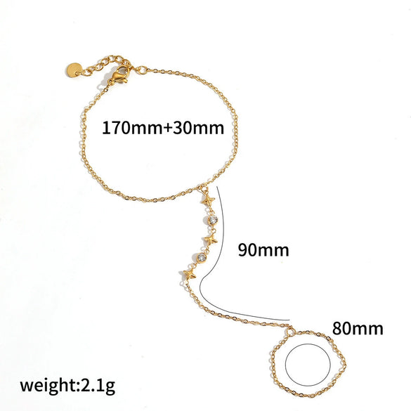 Wholesale Stainless Steel Geometric Oshaped Chain Necklace And Bracelet With Vacuum Real Gold Plating For Women