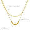 Wholesale Stainless Steel Geometric Oval Beaded Double Layer Snake Bone Chain Necklace With Gold Plated Electroplating For Women