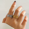 Wholesale Stainless Steel Geometric Oval Electroplated Female Hip Hop Ring