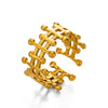 Wholesale Stainless Steel Geometric Oval Electroplated Female Hip Hop Ring