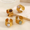 Wholesale Stainless Steel Geometric Oval Electroplated Ring For Women