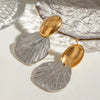 Wholesale Stainless Steel Geometric Oval Fishtail Color Matching Earrings With Electroplating