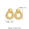 Wholesale Stainless Steel Geometric Oval Hollow Diamond Embossed Earrings With Electroplating For Women