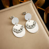 Wholesale Stainless Steel Geometric Oval Pendant Earrings With Electroplating For Women Fashion Simple Design Chain Accessories