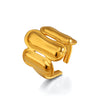 Wholesale Stainless Steel Geometric Oval Real Gold Electroplated Open Ring For Women