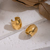 Wholesale Stainless Steel Geometric Oval Real Gold Plated Ear Clip Earrings For Women