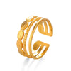 Wholesale Stainless Steel Geometric Oval Ring For Women 18K Goldplated
