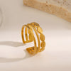 Wholesale Stainless Steel Geometric Oval Ring For Women 18K Goldplated