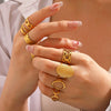 Wholesale Stainless Steel Geometric Oval Ring For Women With Electroplating Design